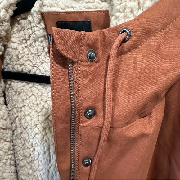 VOLCOM Less is More Sherpa Lined Hooded Weatherproof Jacket rust Orange - Picture 5 of 14
